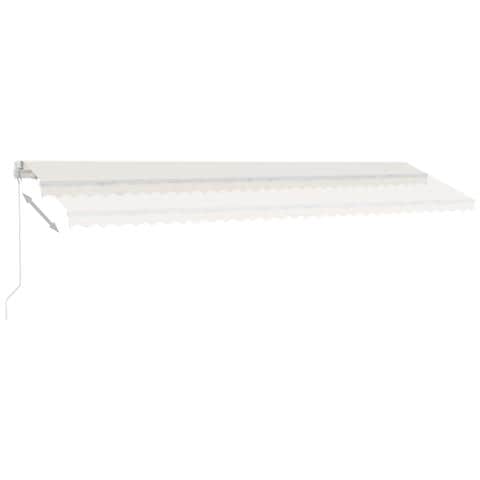 Tenda da Sole Retrattile Manuale con LED 600x350 cm Crema - Foto 2