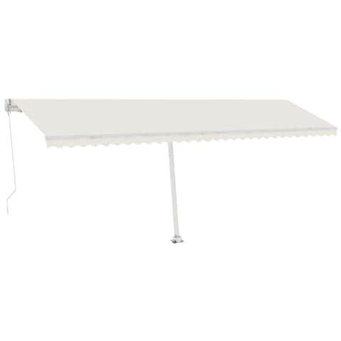 Tenda da Sole Retrattile Manuale con LED 600x350 cm Crema - Foto 1