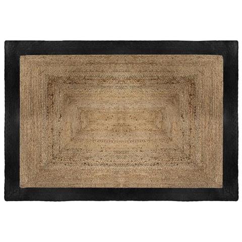 Tappeto In Juta Edge - 120x170 Cm - Nero - Foto 1