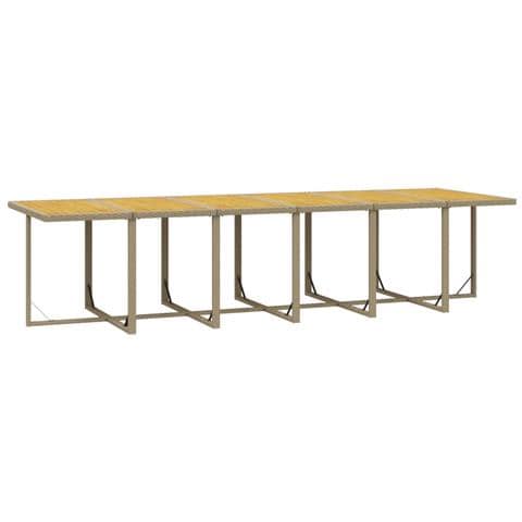 Set Da Pranzo Per Giardino 17pz Con Cuscini In Polyrattan Beige - Foto 9