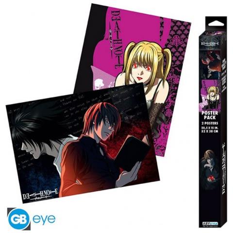Death Note Set 2 Posters Chibi ""l Vs Light & Misa"" - 52 X 38 Cm - - Foto 1