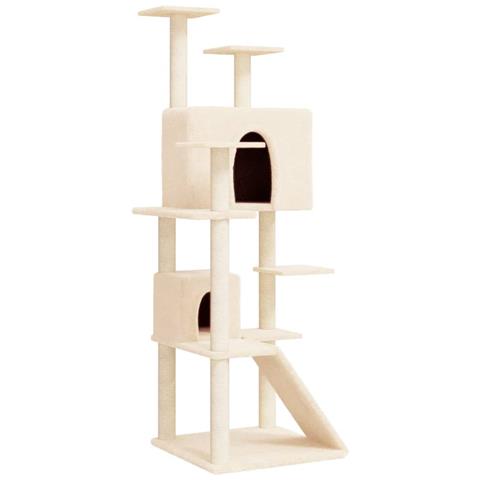 Albero Per Gatti Con Tiragraffi In Sisal Crema 153 Cm - Foto 1