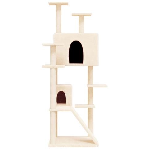 Albero Per Gatti Con Tiragraffi In Sisal Crema 153 Cm - Foto 2