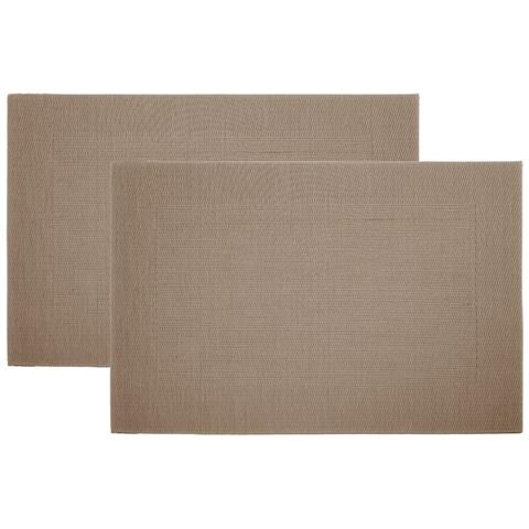 Set Tovagliette Americane Cucina Antiscivolo In Tinta Unita Lavabili In Vari Colori Set 2 Tortora - Foto 1