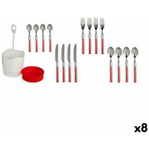 Set Di Posate Rosso Acciaio Inossidabile (8 Unità) - Foto 1