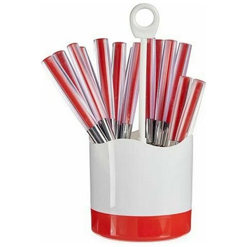 Set Di Posate Rosso Acciaio Inossidabile (8 Unità) - Foto 2