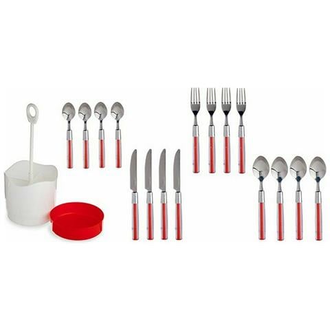 Set Di Posate Rosso Acciaio Inossidabile (8 Unità) - Foto 3