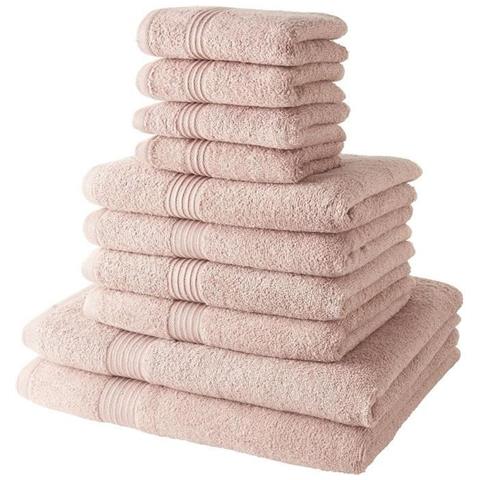 Set Di Asciugamani Rosa Chiaro 10 Pezzi - Foto 1