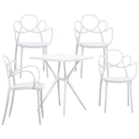 Pack De 4 Sillas De Diseño Con Reposabrazos Y Mesa Para El Jardín - Dream - Foto 1