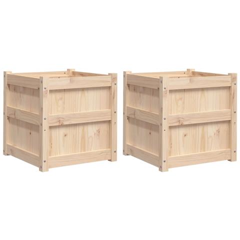 Fioriere Da Giardino 2 Pz In Legno Massello Di Pino - Foto 2