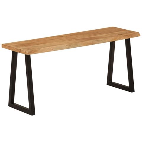 Panca Con Bordi Vivi 105 Cm In Legno Massello Di Acacia - Foto 1