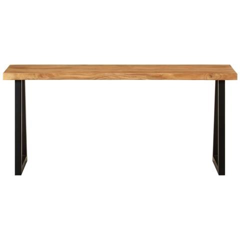 Panca Con Bordi Vivi 105 Cm In Legno Massello Di Acacia - Foto 2
