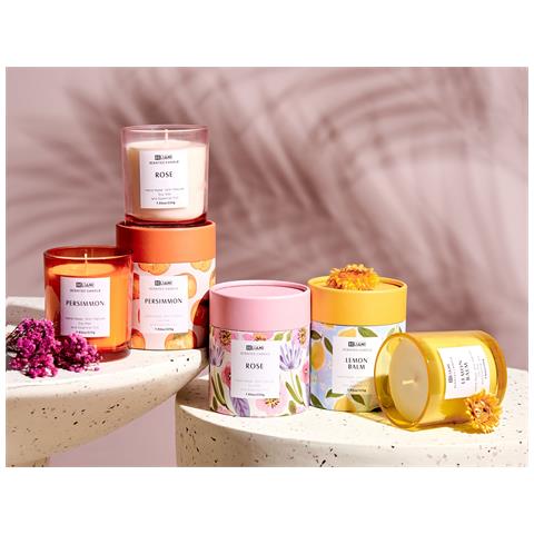Set Di 3 Candele Profumate Cera Di Soia Rosa /loto /melissa Colorful Barrel - Foto 1