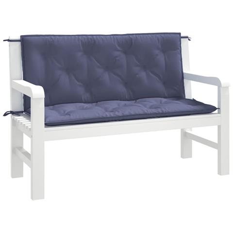 Cuscini Per Panca 2 Pz Blu Marino 120x50x7cm In Tessuto Oxford - Foto 3