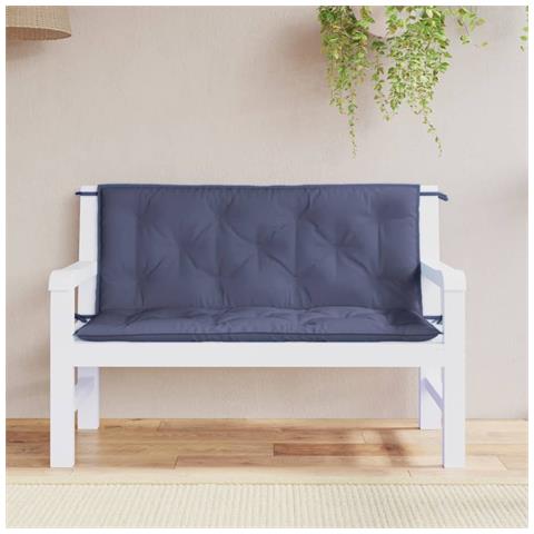 Cuscini Per Panca 2 Pz Blu Marino 120x50x7cm In Tessuto Oxford - Foto 1