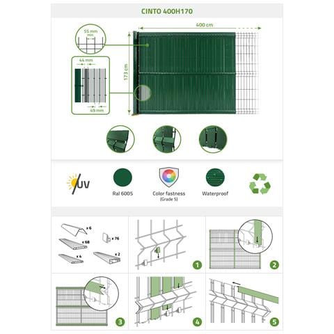 Kit Lamelle Oscuranti In Pvc 4m Cinto H. 170cm Verde - Foto 8