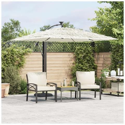 Ombrellone Giardino Con Palo In Acciaio Bianco 246x246x230 Cm - Foto 1