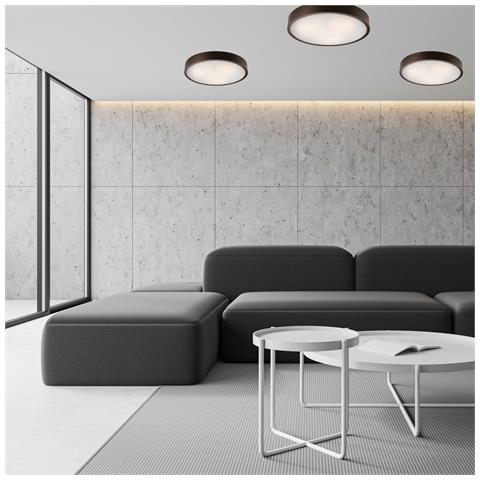 Lampada A Soffitto Eveline - Marrone - Legno, Vetro - 8x47x47 Cm - Foto 2