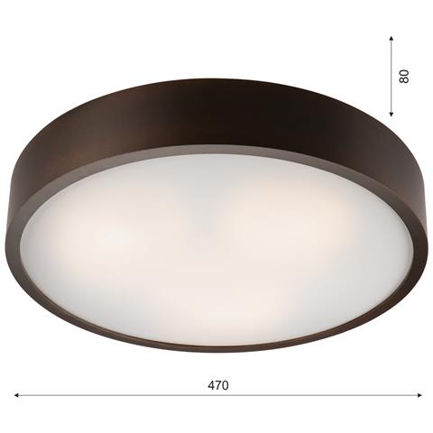 Lampada A Soffitto Eveline - Marrone - Legno, Vetro - 8x47x47 Cm - Foto 5