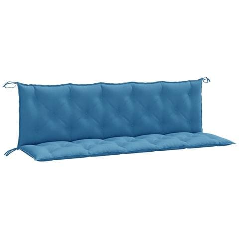 Cuscini Panca Giardino 2pz Blu Mélange 180x50x7 Cm Tessuto - Foto 2
