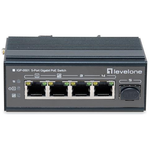IGP-0501 switch di rete Gigabit Ethernet (10/100/1000) Supporto Power over Ethernet (PoE) Nero - Foto 1