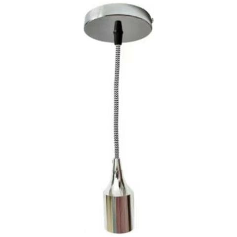 Portalampada Lampadario Sospensione Soffitto Pendente Vintage 2mt Jd02 Cromato - Foto 1
