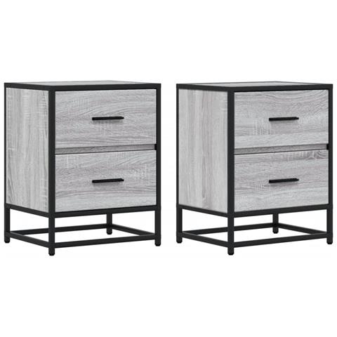Comodini 2 Pz Grigio Sonoma 40x31x50 Cm In Truciolato - Foto 2