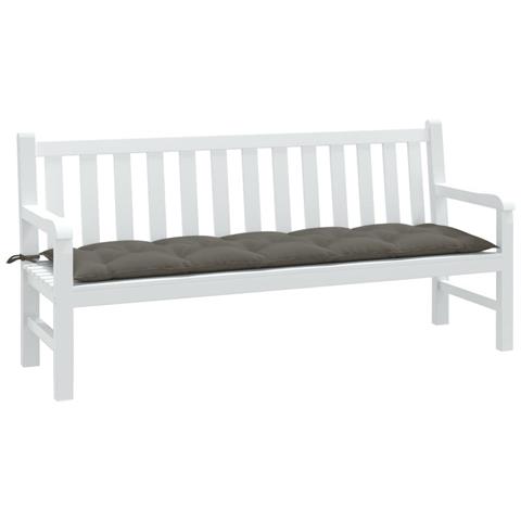 Cuscino Panca Giardino Grigio Scuro Mélange 180x50x7 Cm Tessuto - Foto 1