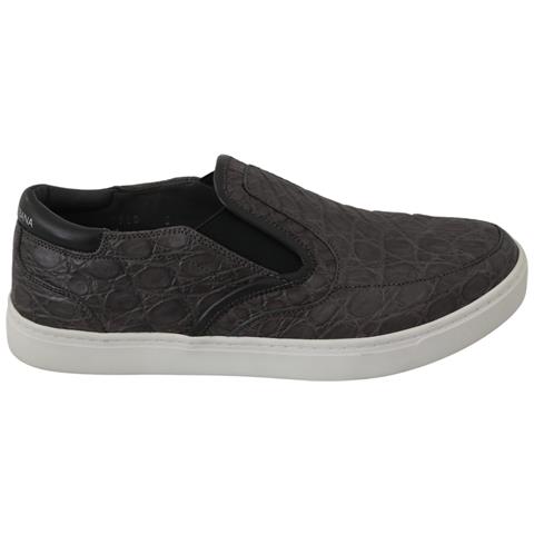Mocassini Da Uomo Caiman Piatti In Pelle Grigia - Eu39/us6 - Foto 1