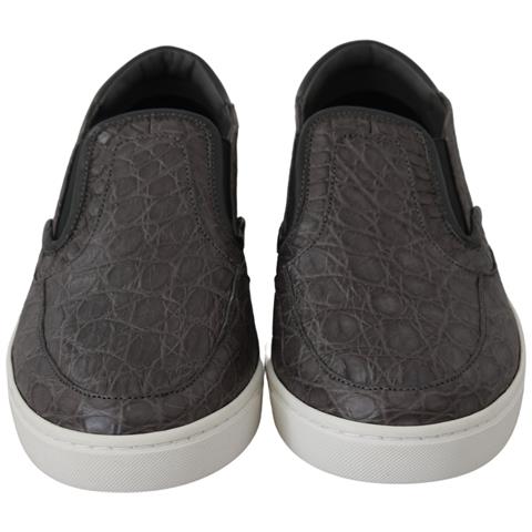 Mocassini Da Uomo Caiman Piatti In Pelle Grigia - Eu39/us6 - Foto 2