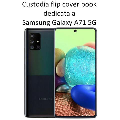 Custodia A Libro Book Cover Case Per Samsung Galaxy A71 5g Black - Foto 2