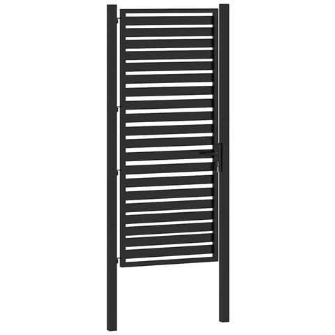 Cancello da Giardino con Serratura Nero 100x200 cm in Alluminio - Foto 2