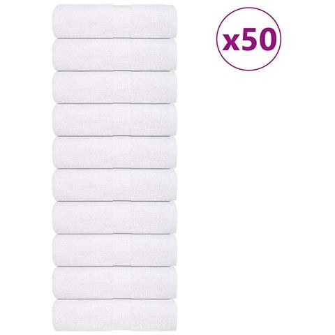 Asciugamani Per Sapone 50 Pz Bianco 30x30cm 360g/m 100% Cotone - Foto 1