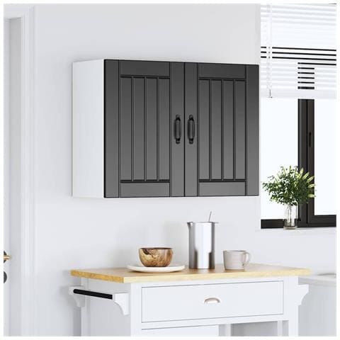 Pensile Da Cucina Lucca Nero In Legno Multistrato - Foto 2