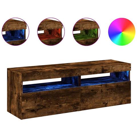 Mobili Porta Tv Con Luci Led 2 Pz Rovere Fumo 60x35x40 Cm - Foto 1