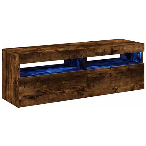 Mobili Porta Tv Con Luci Led 2 Pz Rovere Fumo 60x35x40 Cm - Foto 2