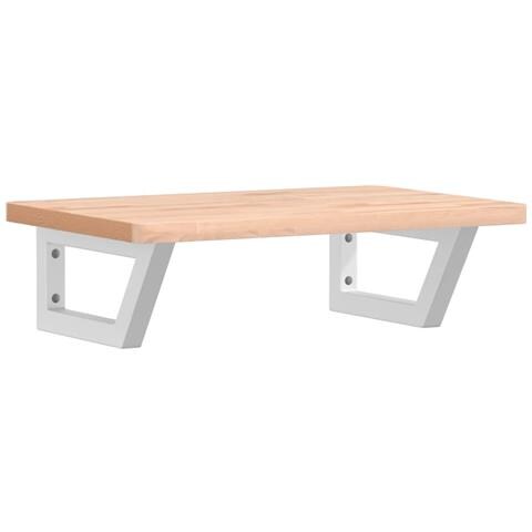 Ripiano A Parete Per Lavabo In Acciaio E Massello Di Faggio - Foto 1