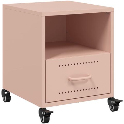 Lusso Casadino -  Comodino Rosa 36x39x43,5 Cm In Acciaio - Foto 1