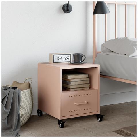 Lusso Casadino -  Comodino Rosa 36x39x43,5 Cm In Acciaio - Foto 2