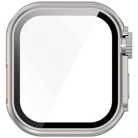 Custodia Protettiva Per Apple Watch - Pc Rigido E Vetro Temperato Silver 45 Mm - Foto 6