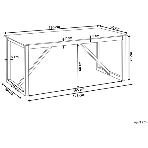 Tavolo Da Pranzo Da Giardino Notteri 180 Cm 90 Cm Cemento Grigio - Foto 7
