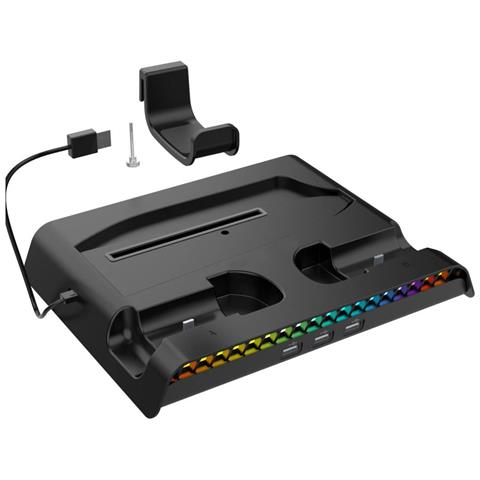 Stazione Di Ricarica Rgb Multifunzione Per Ps5 Slim Con Raffreddamento, Nero - Foto 1