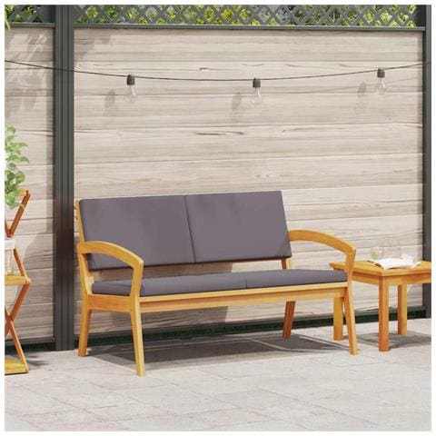 Panchina da giardino  con cuscini 115x70x72 cm in legno massello di acacia - Foto 2