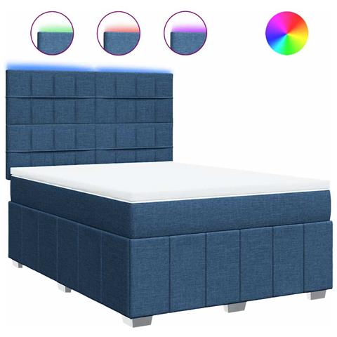 Giroletto a Molle con Materasso Blu 140x190 cm in Tessuto - Foto 1