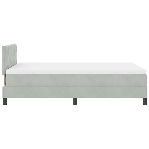 Letto con Box Spring e Materasso Grigio Chiaro 120x200 cm Velluto - Foto 9