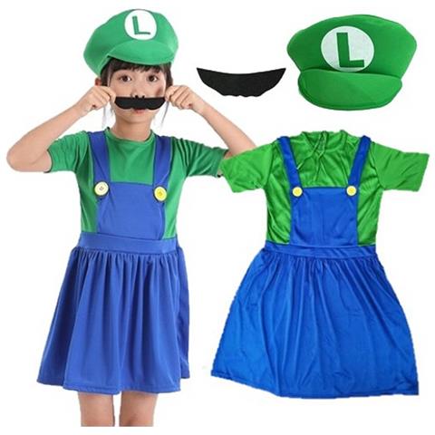 Costume Luigi Super Mario Bros Abito Verde Taglia S 98-103 Cm - Foto 1