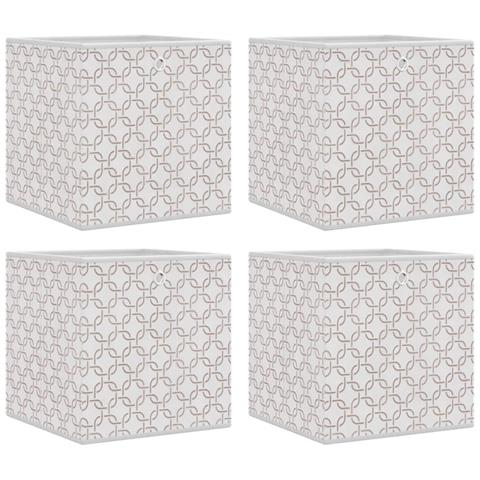Scatole Portaoggetti 4 pz Crema 32x32x32 cm Tessuto non Tessuto - Foto 1
