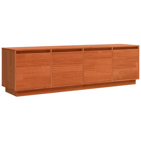 Mobile TV Marrone 156 x 37 x 45 cm Legno massello di pino - Foto 1