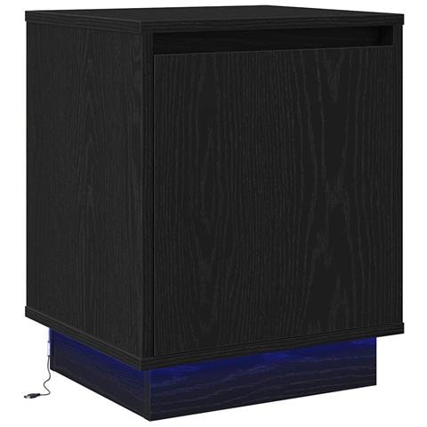 Armadio da Notte con Nero 39 x 34.5 x 50 cm Legno multistrato - Foto 1