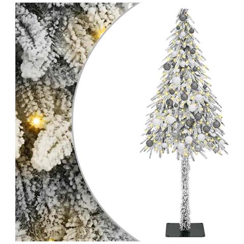 Albero di Natale con luci a strisce a LED Bianco 180 cm PE - Foto 1